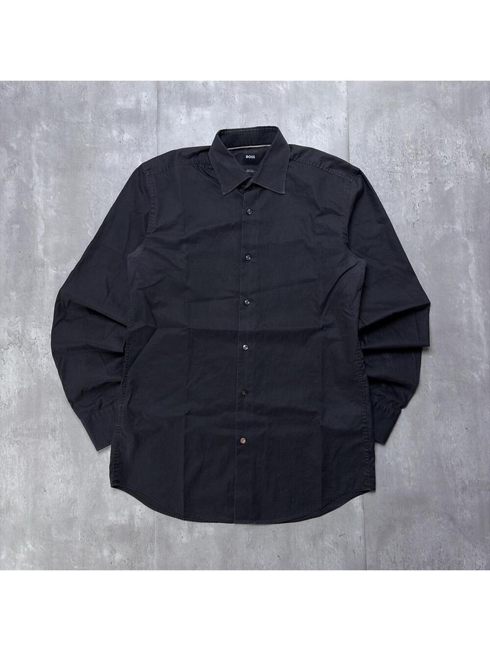Y2K Black Hugo Boss Grunge Skater Long Sleeve Button Up Shirt